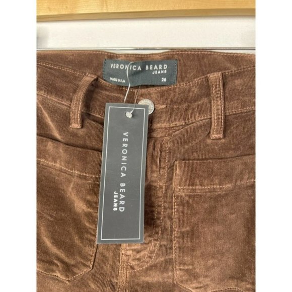 Veronica Beard Sheridan Bell Bottom Corduroy Jeans Women's Brown Size: 28 NWT - Picture 4 of 8